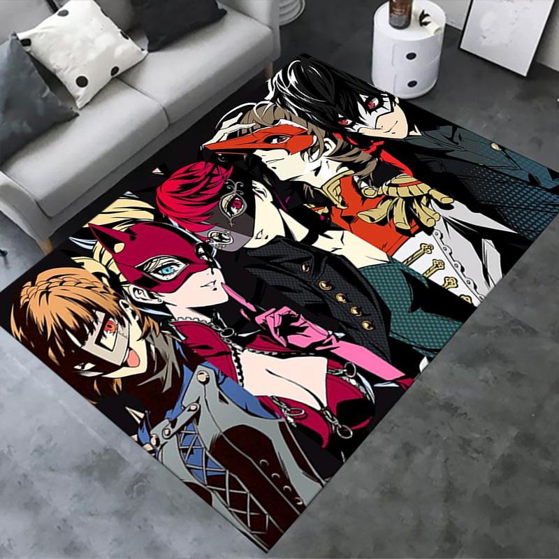 Persona 5 Carpet Rug for Living Room Bedroom Home Sofa Decoration,Kids Play Non-slip Floor Mat