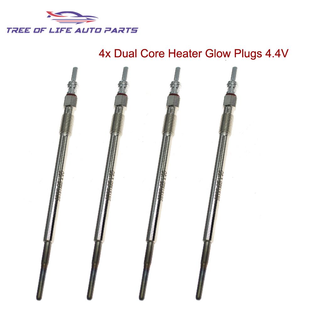 4x Dual Core Heater Glow Plugs 4.4V 4802239 For Chevrolet Cruze 2.0 CDI TD 2010 2011 2012 2013 2014 2015 25181860 0100266079