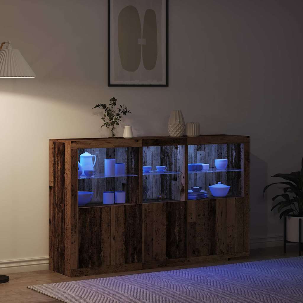 LED Sideboard Reclaimed Wood Look 162 x 37 x 100 cm Engineered Wood