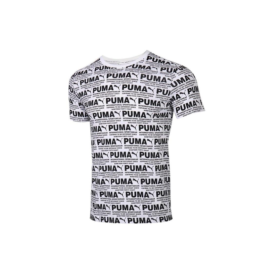 PUMA All Over Printed Logo Tee White Men s 584132-02 L
