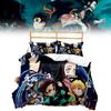 Demon Slayer Quilt Cover Set With Reactive Printing And Brushed Material For Modern Bedroom Decor