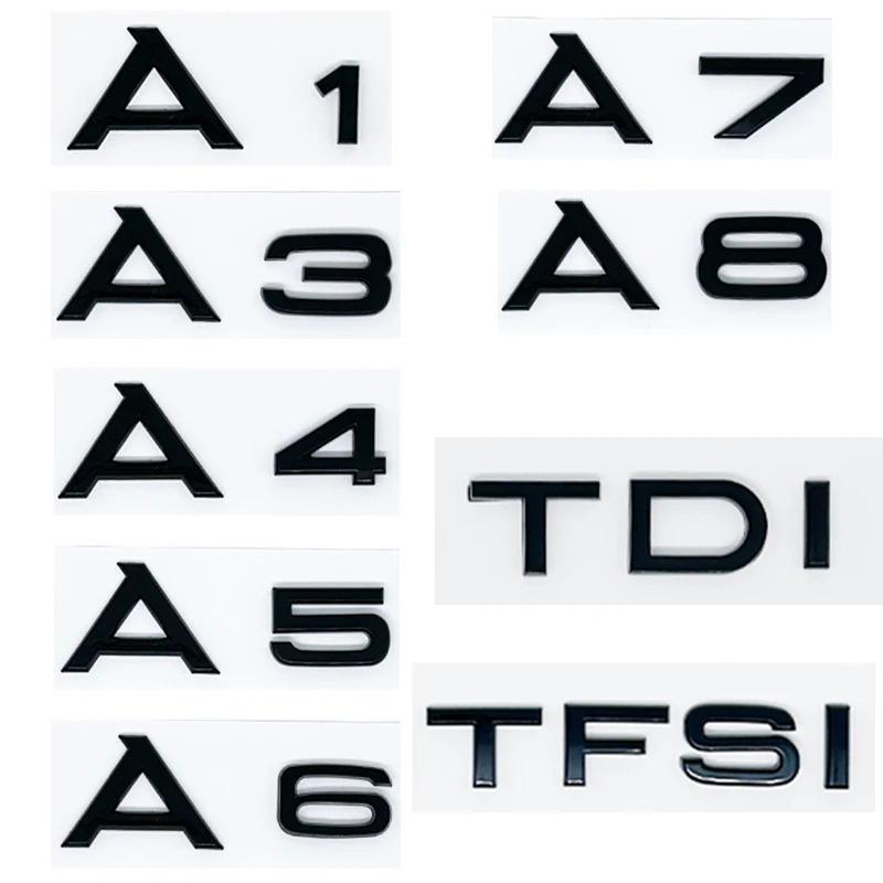 Car Trunk Letters Badge Stickers For Audi A1 A3 A5 A6 A7 Q2 Q3 Q5 Q7 1.9 2.0 2.5 3.0 4.0 5.0TDI 30 35 40 45 50 55TFSI 2.0T 3.0T