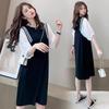 2026 Stylish Summer Knit Maternity Dress: Fake Two-Piece for Nursing & Postpartum