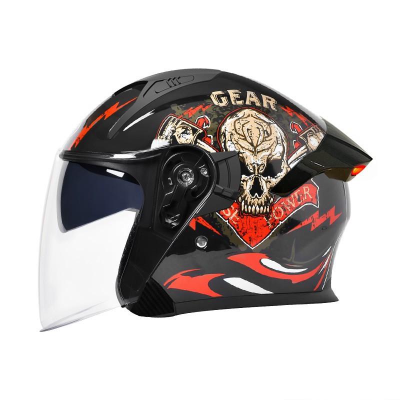 Motorcycle Helmet Smart LED Taillight Long Life Four-season Unisex Three-quarter
