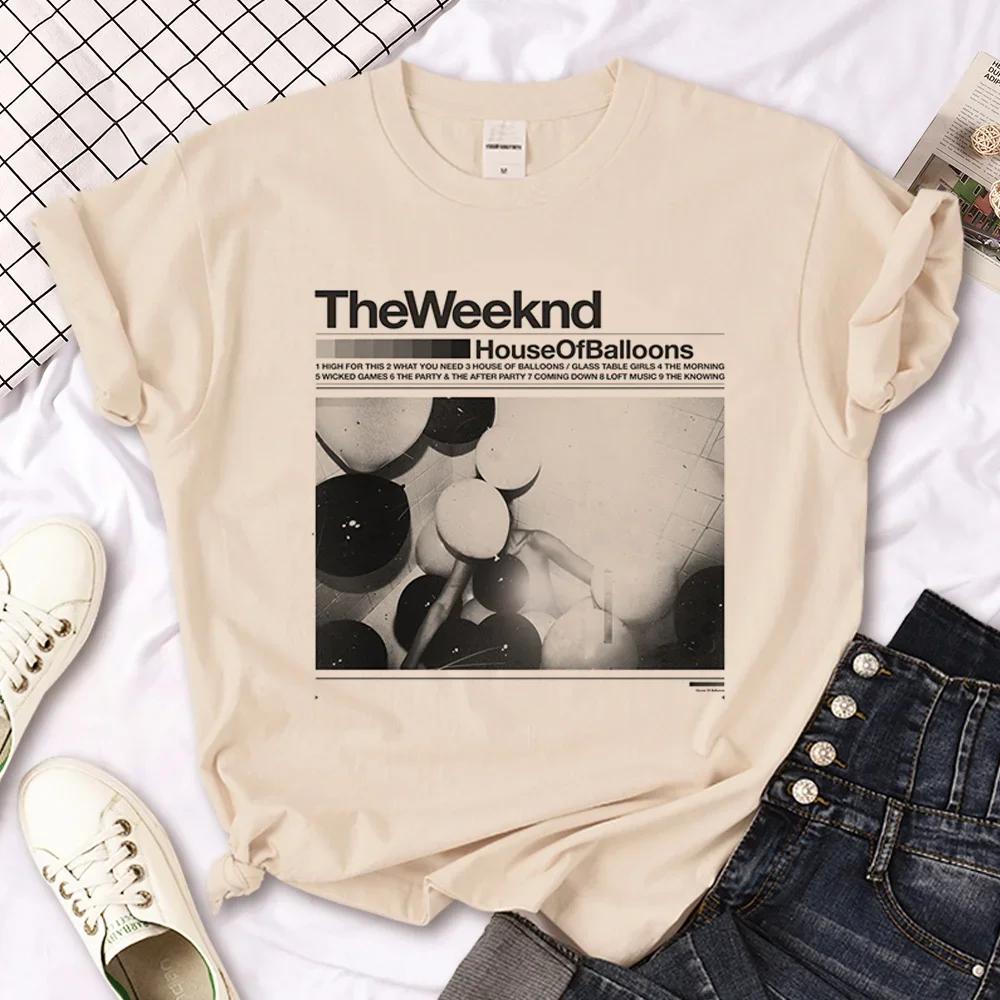 The Weeknd T-Shirt Damen Japanisches Grafiktop Mädchen Japanischer Manga Y2K Kleidung