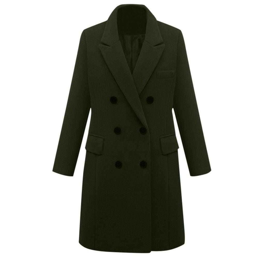 2023 Women's Double-Breasted Woolen Mid-Length Coat - Bestseller