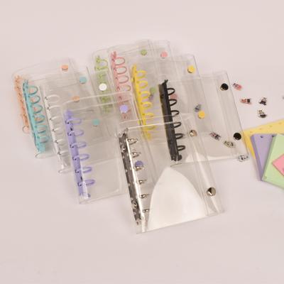 A7 Transparent Double-Ring PVC Ledger with Colored Shell Casing