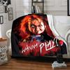 Chucky's Creepy Knife Play Flannel Blanket, Soft Polyester, Modern Design, All-Season for Camping, Travel, Gifts for holidays or birthdays