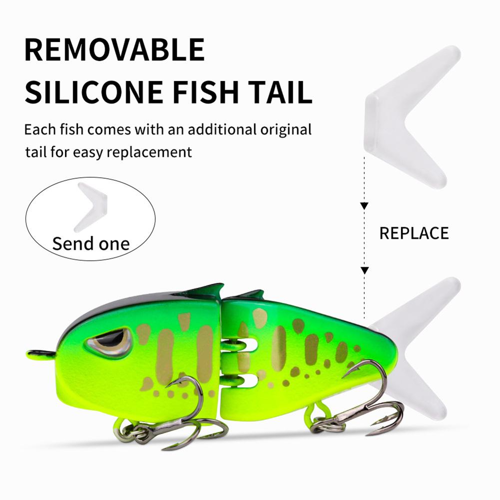 Realistic Fishing Lures 2 Joint Fishing Swimbait Colorful Mini Double Hook Swim Bait for Trout Freshwater Saltwater Fishing Gear
