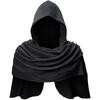 Medieval Hooded Shawl Multifunctional Cowl Scarf Costume Accessory For Shaman Renaissance