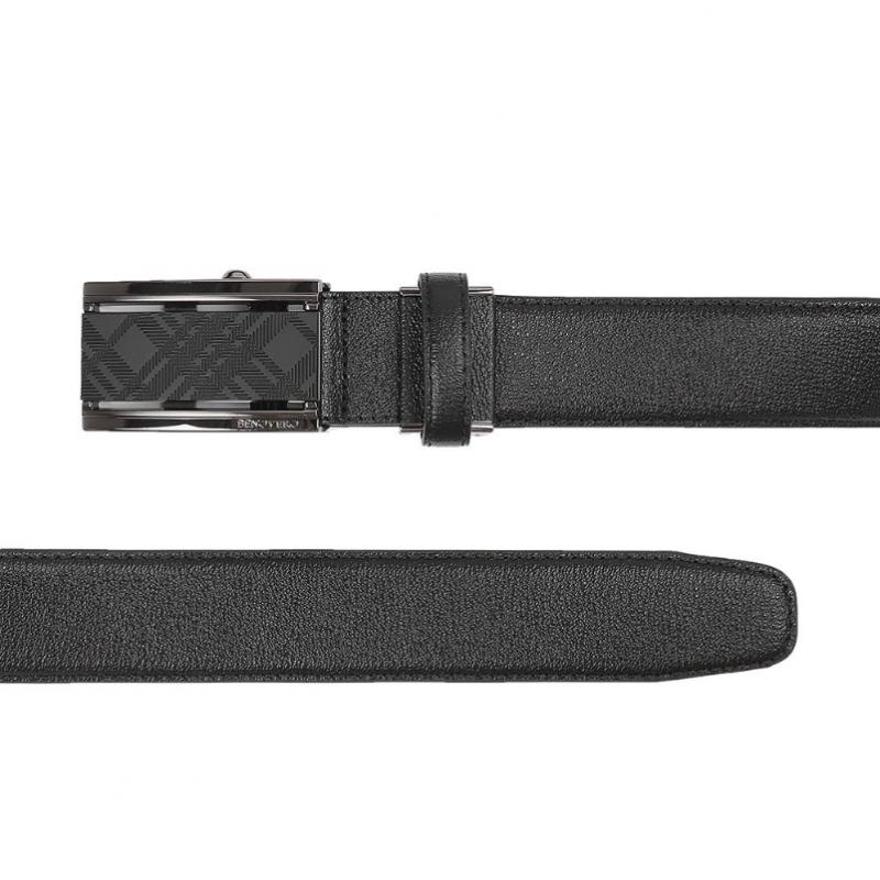 Benovero Men S Automatic Belt Black Derby emboSSed Cowhide Check 2026 SS Bmg1acb1230k1 