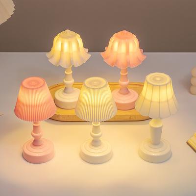 Ins Retro Nightstand Lamp for Bedroom Dorm Desktop Decor Creative Sleep Light Gift for Women Birthday Present