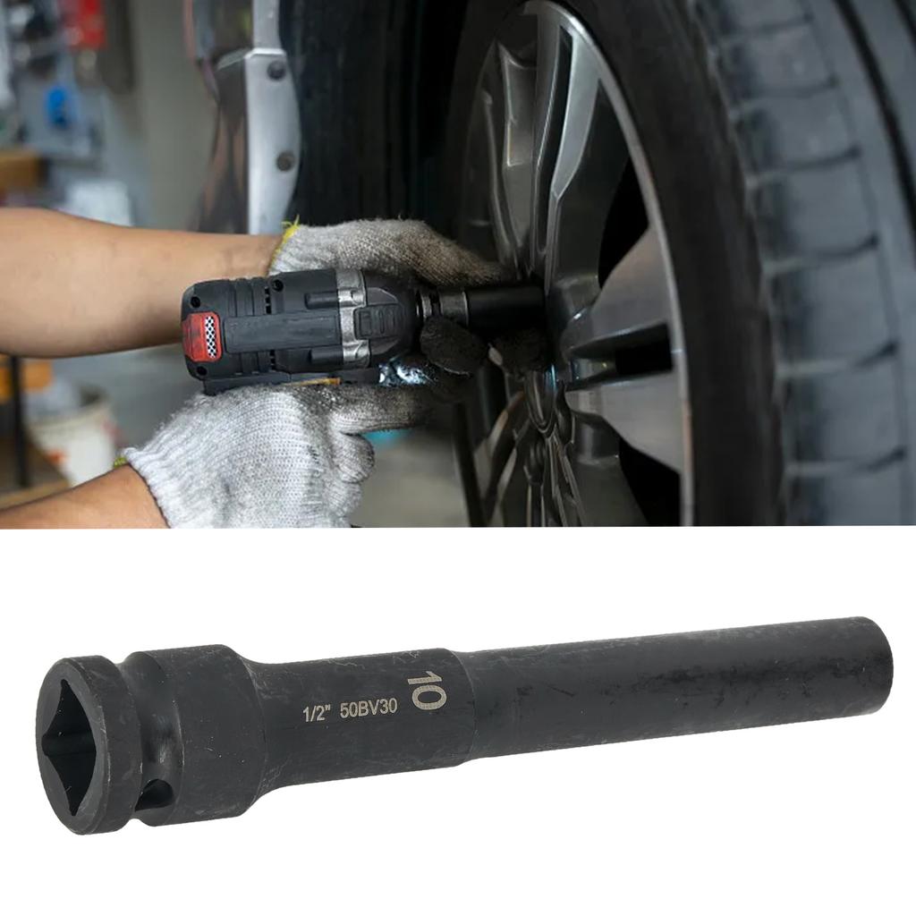 1pc 1/2in Drive Socket Wrench Hex Socket Head 8mm-24mm Adapter Spanner Converter Drive Drill Socket 128mm For Pneumatic Air Tool