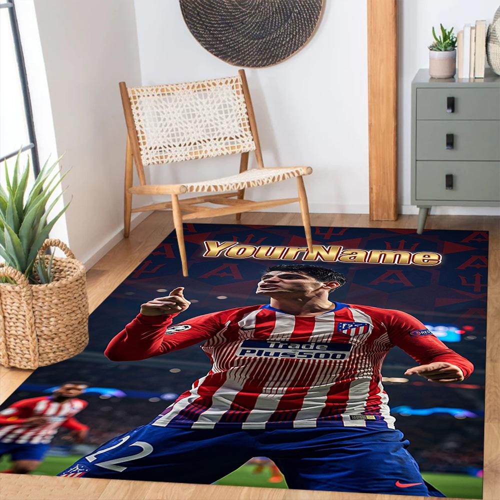 Atletico Madrid Customizable Name Floor Rug Office Rug Perfect for Outdoor Entryway Dormitory Decorate room Antislip Carpet Decorate Offices