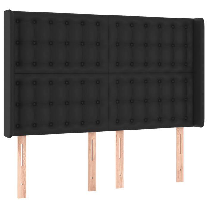 VidaXL Tête de Lit à LED Meuble de Chambre à Coucher Accessoire de Lit Double Tête de Cadre de Lit Intérieur Noir 3124138