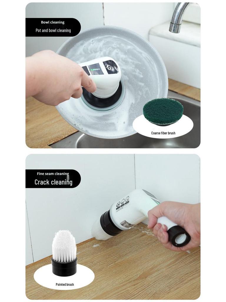 Nine-in-One Wireless Electric Cleaning Brush with Multi-Brush Heads