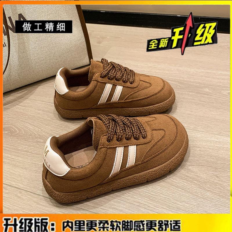 

Кожаные кроссовки на платформе, немецкие тренировочные туфли, женская обувь, новинка 2025, осень-зима, обувь Форреста Гампа, детская ретро повседневная спортивная обувь, кеды 40