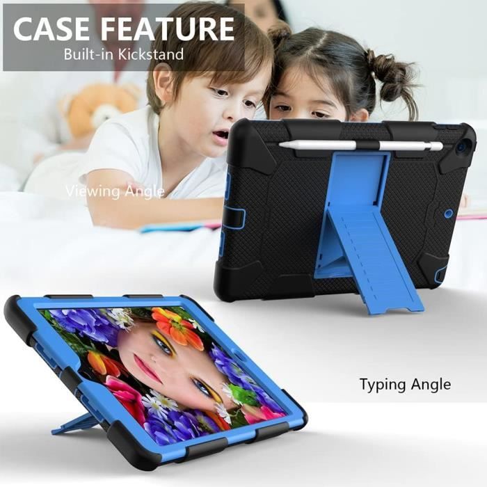 Étui pour iPad 10,2 - YEQIU - A2602 - Design 3 en 1 - Porte-crayon - Résistant aux chocs