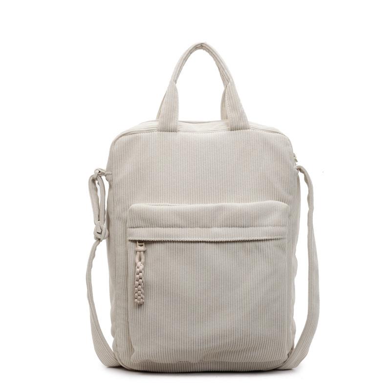 

New Corduroy Shoulder Bag Casual Large Capacity Tote Bag Simple Commuting Tablet Handbag Multi Pocket Square Women Crossbody Bag