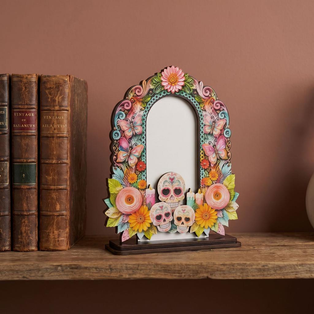 Pumpkin-shaped Wooden Frame Decorations for The Day of The Dead, Festive Atmosphere Ornaments, Family Photo Album, Handicrafts