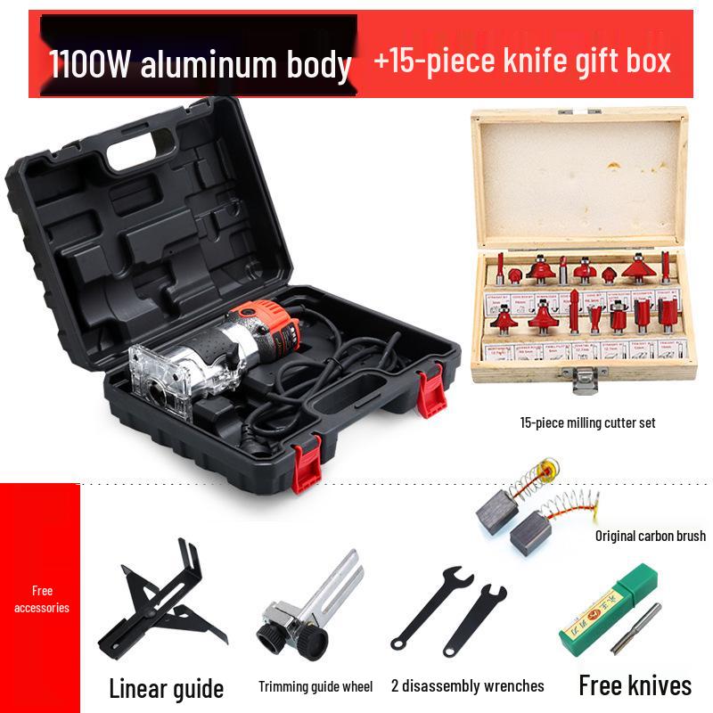 Invertovaná bakelitová frézka: Průmyslový okrajový ořezávač a drážkovací nástroj pro zpracování dřeva