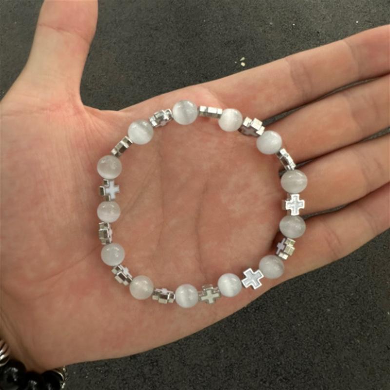 Opal Jewelry Geometric Cross Couple Bracelet Temperament Elastic Bracelet Bracelet