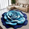 3D Rose Flower Area Rug Non-slip Washable Absorbent Plush Floor Mat Irregular Floral Carpet Indoor Living Room Bedroom Bathroom Kitchen Decoration