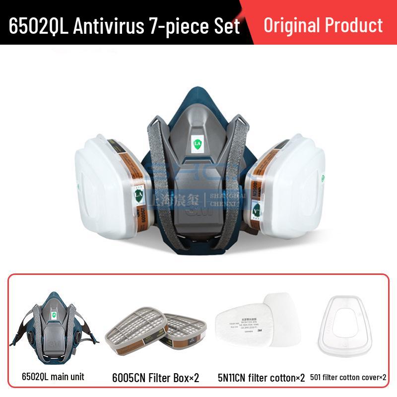 3M 6502QL Snabbspänne Anti-Formaldehyd Silikonmask Set för Skydd mot Sprutmålning