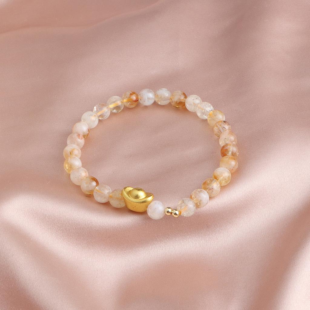 Bracelet Huang Asai Yuanbao Duobao Crystal Bracelet Dopamine Fashion Versatile Design Live Broadcast Explosion Douyin