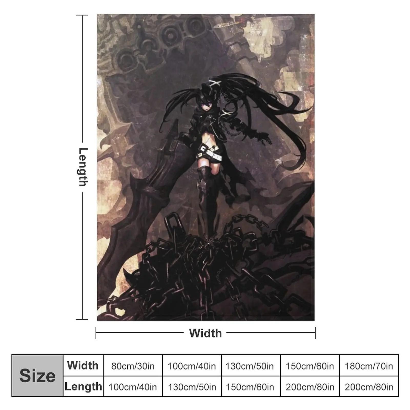 Black rock shooter Throw Blanket Softest Blanket Luxury Brand Blanket Flannels Blanket 75cmx90cm серый