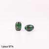 Tibetan Three-Eyed Dark Green Agate Dzi Pendant Necklace