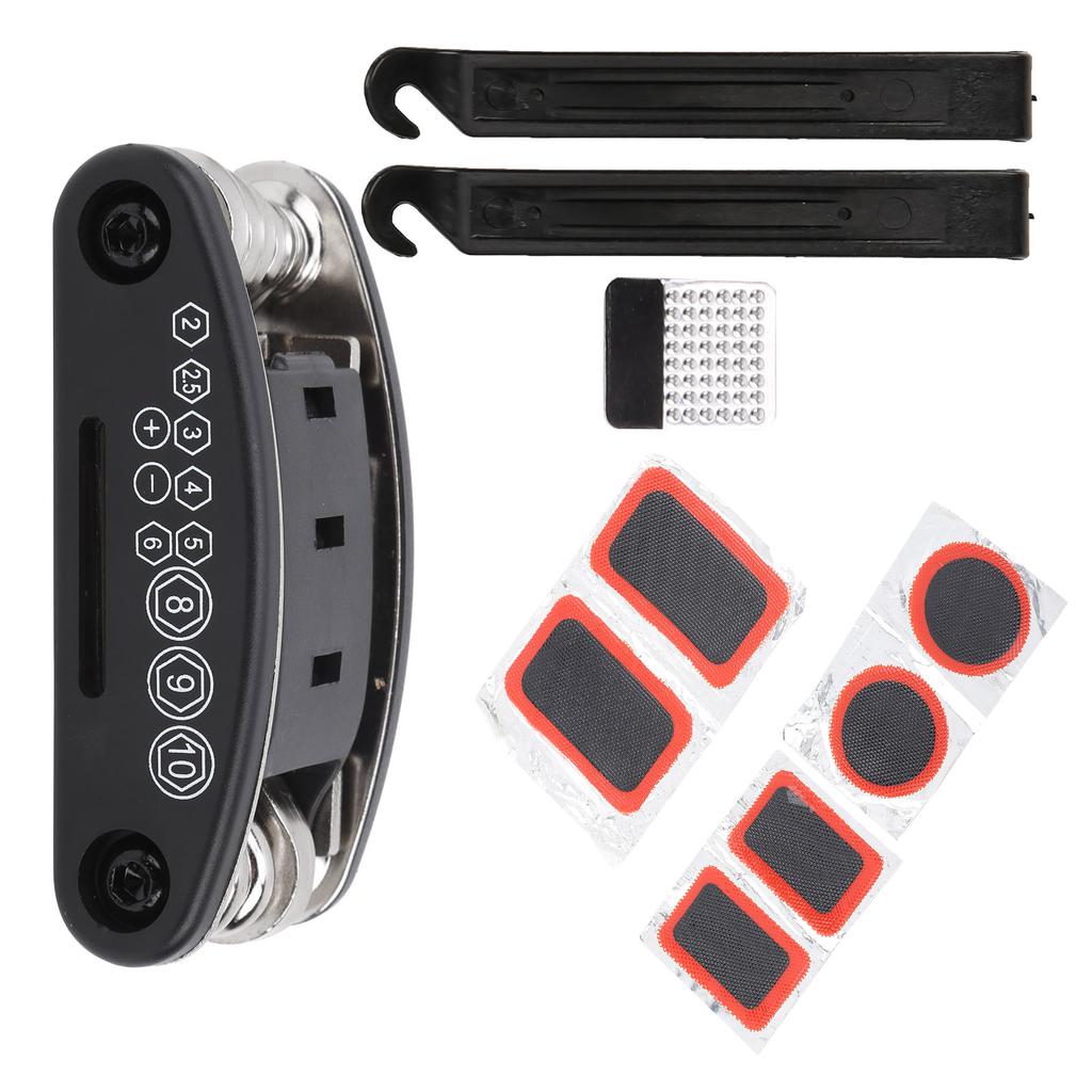 16 in 1 Cycling Folding Bike Tyre Repair Tool Kit Multifunction Maintenance Tire Crowbar