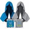Hooded Towel Set Blue Cooling Towel with Hood and Button Closure 30 X 60 Cm Use Wet with Water Sunshade Wear Over Head (2 Colors & Gray) - - Approx.