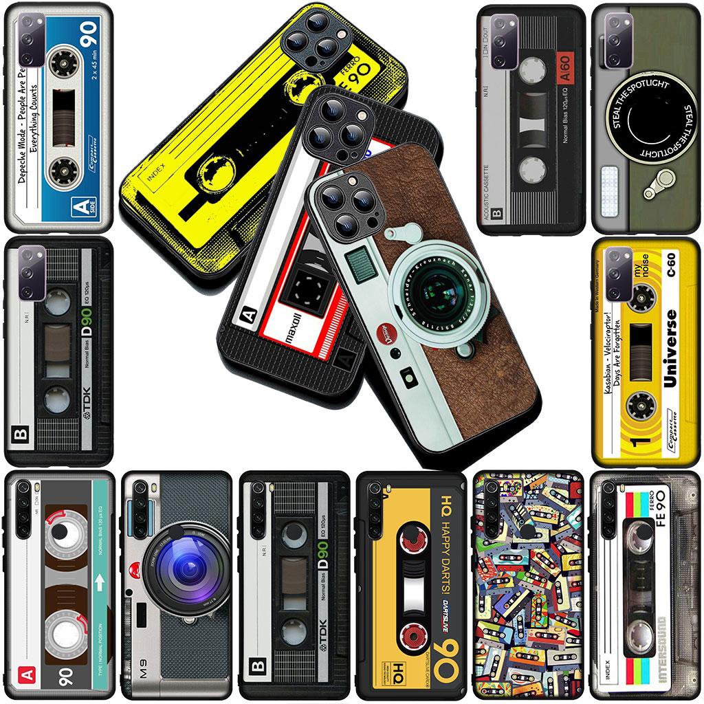 Phone Cover for Samsung Galaxy S22 S21 S20 FE Ultra Plus A07 A17 A15 A16 A25 A57 A37 Case Retro Camera Vintage Cassette Tape