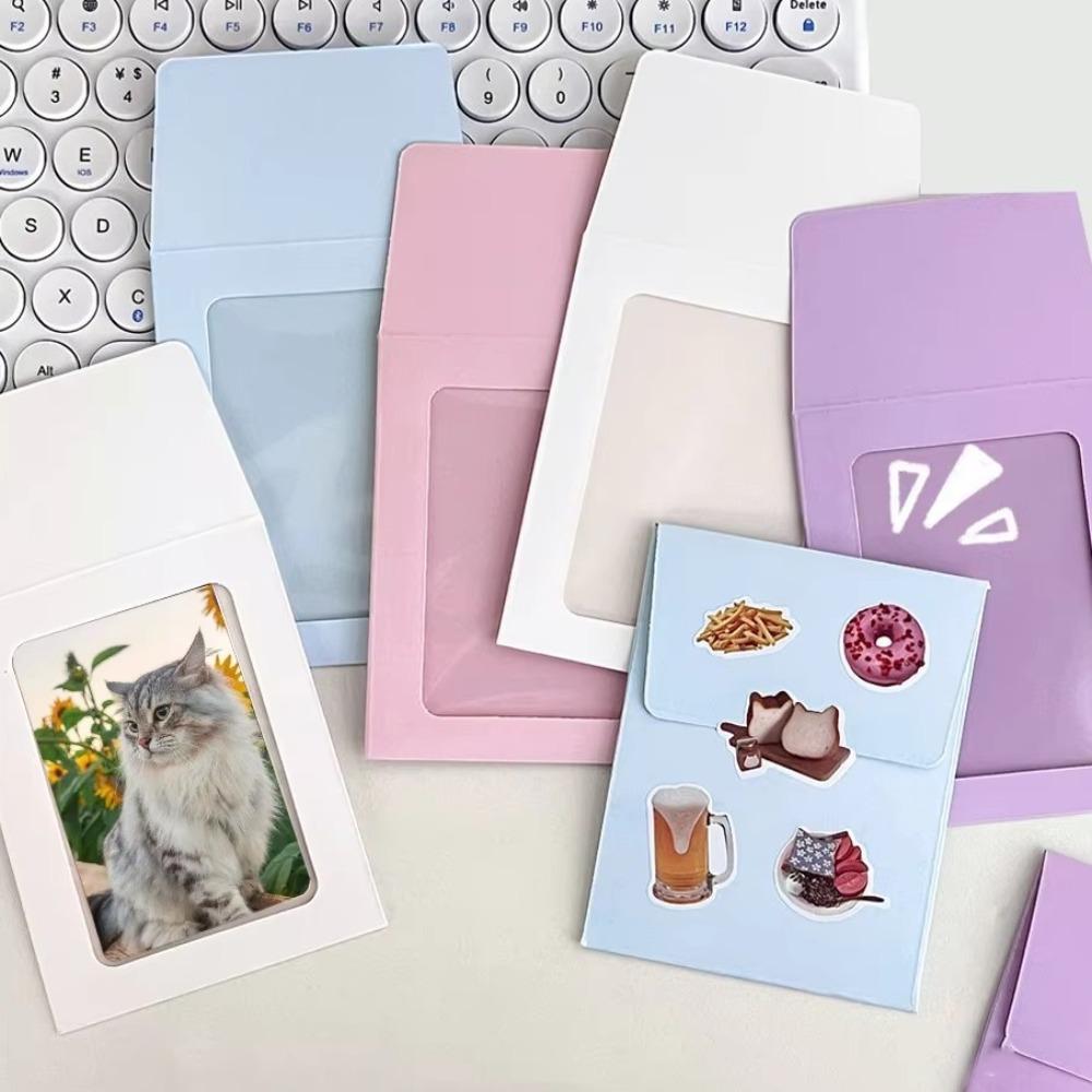 10Pcs/pack Transparent Window Envelope Card Sleeve Cards Packaging Bag  Office School Supplies