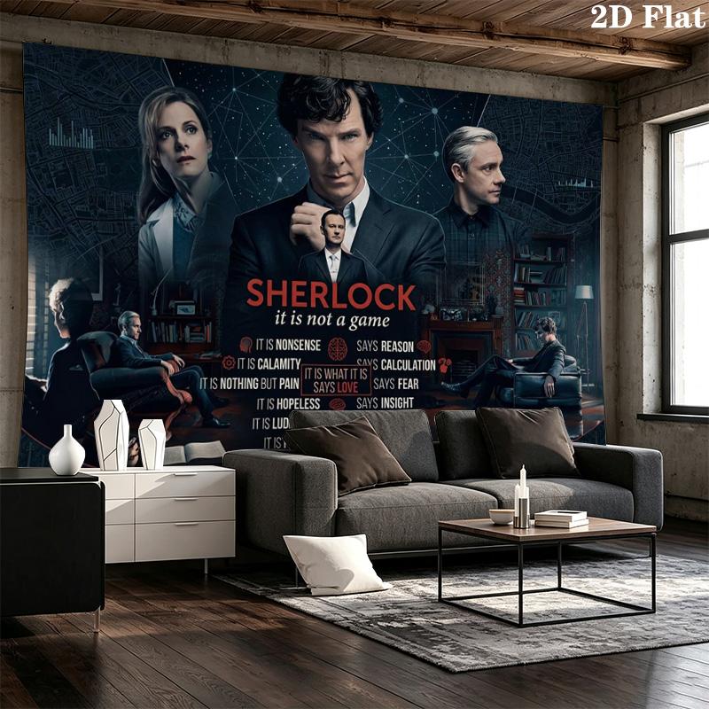Tapisserie murale Sherlock Accroche murale esthétique Couverture en tissu imprimé Tapisseries décoratives pour chambre à coucher salon décoration intérieure