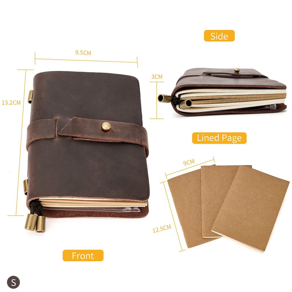ROTERDON System Genuine Leather Passport Leather Memo PVC Bag 6 3 Sizes To Choose Passport Clasp Type Organizer, Notebook, Journal, Diary, Handmade,