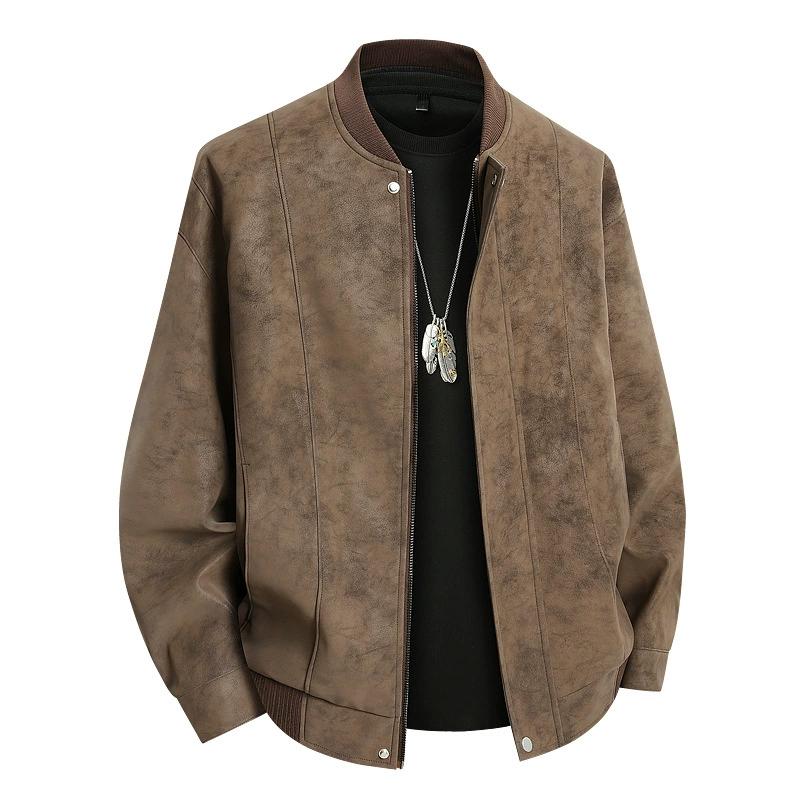 

Leather Jacket Men Suede Coats Spring Windbreaker Oversized 6XL 7XL 8XL Plus Size Street Moto Autumn Brand Waterproof Softshell 8XL кавовий
