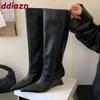 Fashion Footwear Slip On Women Knee High Boots Shoes Fashion Pointed Toe Party Modern Ladies Long Boots Female Wedges Shoes Pumps