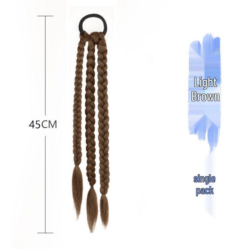 Women's Highlighted Bubble Boxer Braids Wig - Three-Strand Pigtails