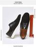 2024 British Style Men's Retro Derby Shoes: Genuine Leather, Round Toe, Lace-Up, Frosted Cow Suede for Spring & Autumn.