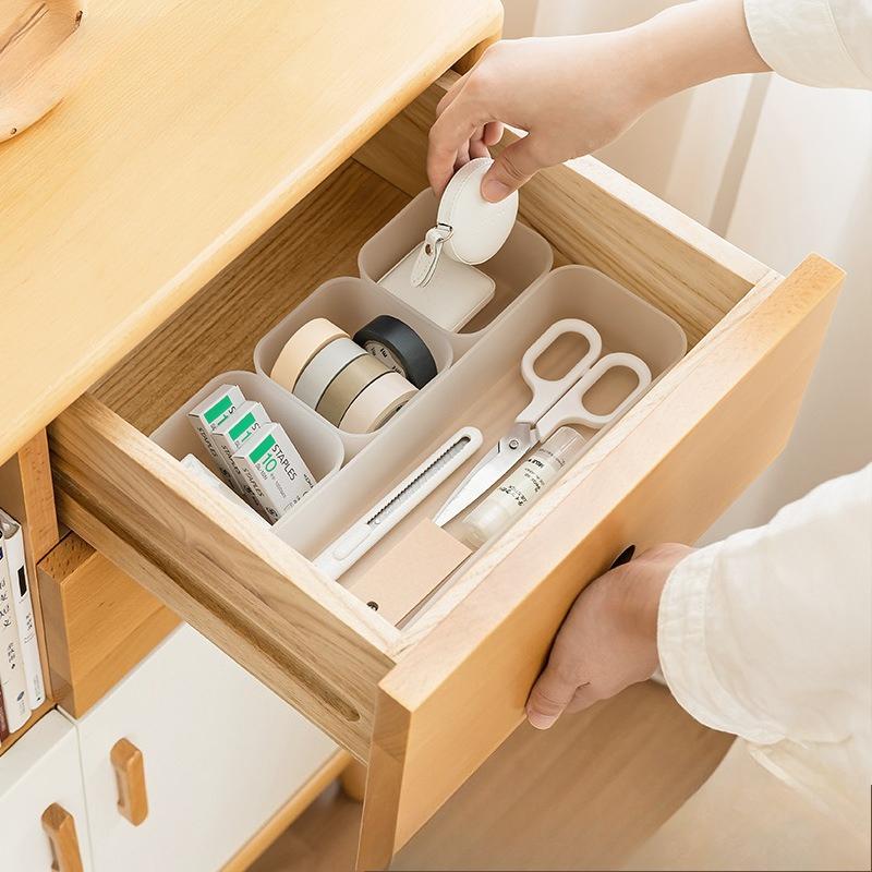 Stationery Drawer Storage Partition Storage Box, Desktop Office Desk Built-in Pen Holder Storage Box
