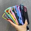 Fashion Lens Collision Color Wrist Strap Cases for iPhone 17 16 15 14 13 12 11 Pro Max Plus 17 Air Matte Silicone Lanyard Cover