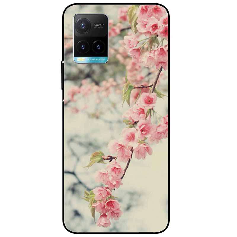 Für vivo Y33s Hülle Y 33s Silikon Weich Bemalt Katze Schwarze Hüllen für Vivo V2109 Y33S Rückseite TPU Hülle für VIVOY33s Cartoon