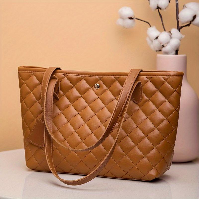 Schicke Bestickte Tragetasche für Damen - Geräumige & Stilvolle Umhängetasche mit Festem Riemen, Polyestergefüttert, Kunstleder
