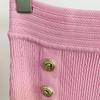High Street Fashion Spring 2026 Pink Slim Fit Knit Cardigan with Lion Buttons