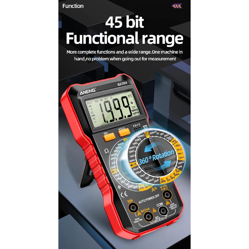 ANENG SZ304 Digital 2000 Counts Multimetes AC/DC Votage Current Resistance Ohm NCV High Precision Professional Multimetro Tester