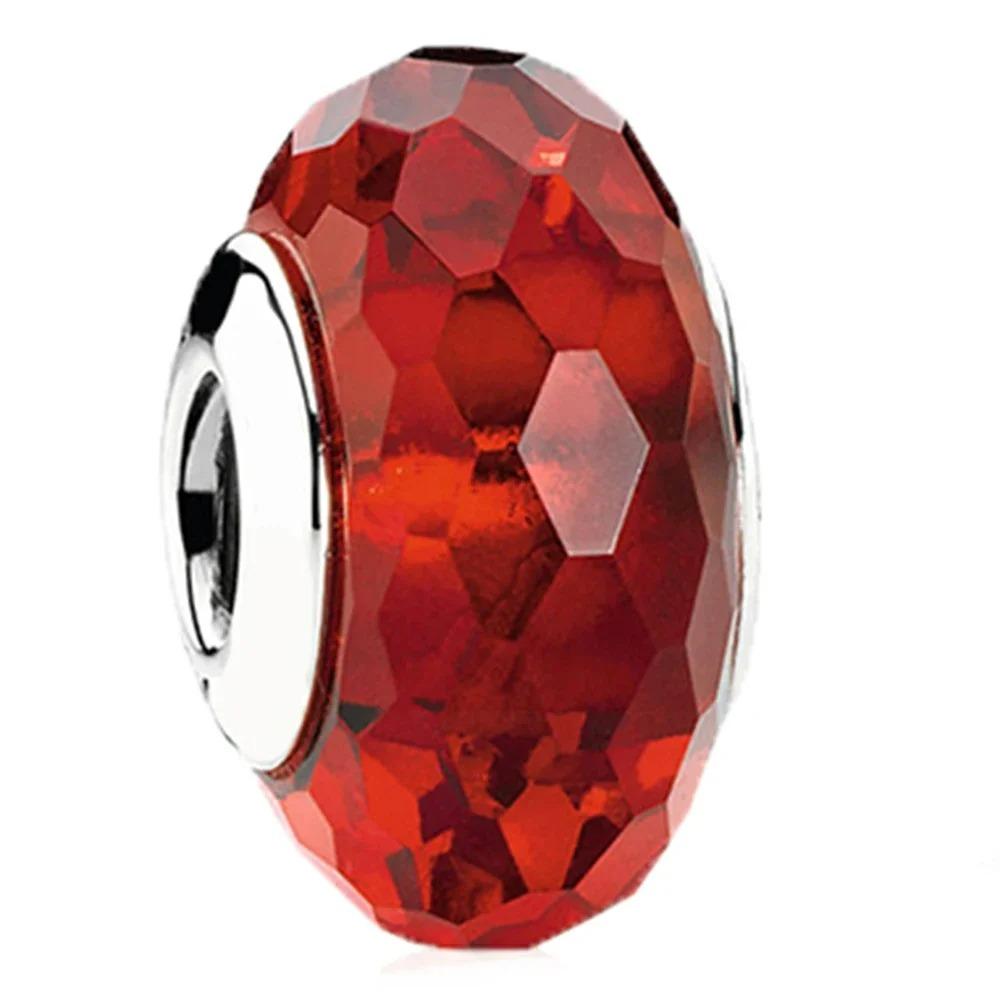 Romantic Red love glass beads copper Classic Murano Glass Charm Compatible With Do It Yourself Bracelets Necklaces Women Jewellery Anniversary gift