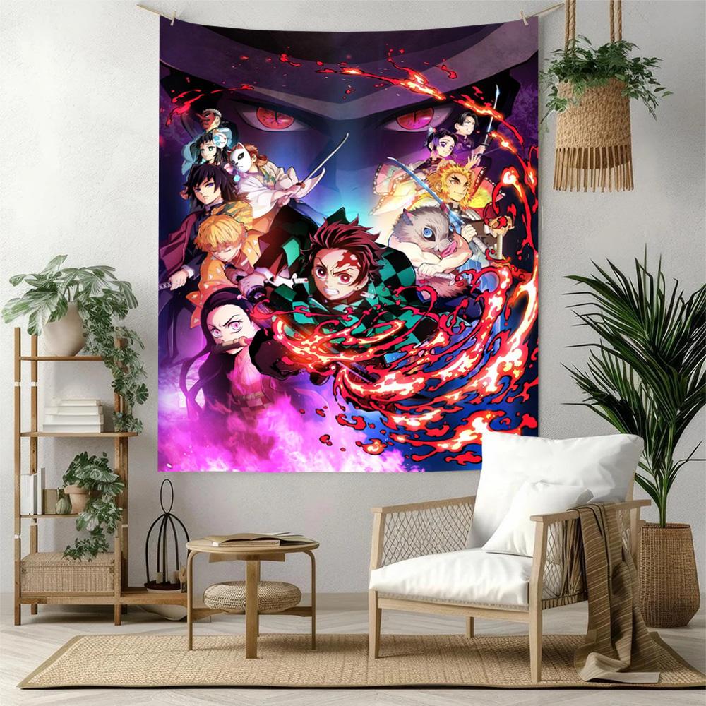 Kimetsu No Yaiba Wall Decor Tapestry Art For Pet Memorial Birthdaywedding Party Backdrop Family Gift