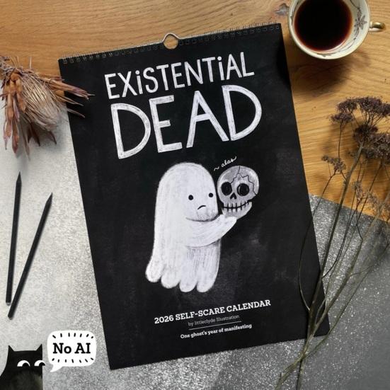 Existential Dead 2026 Halloween Calendar Gothic Ghost Art Decor Festive Home Halloween Party Decoration